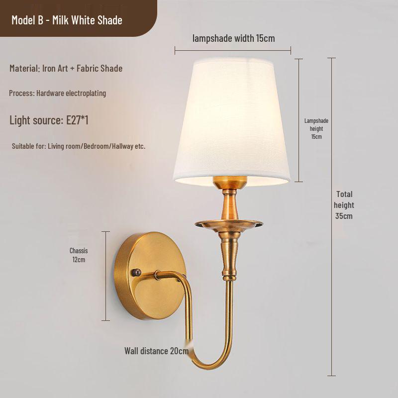 Antique Bronze Wall Light: European-Style Single Head for Bedroom, Living Room, Corridor.