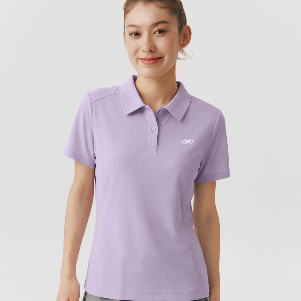 Skechers Short Sleeve Solid Color Medium Thickness Polo Shirt Women Tops L225W157-00KC