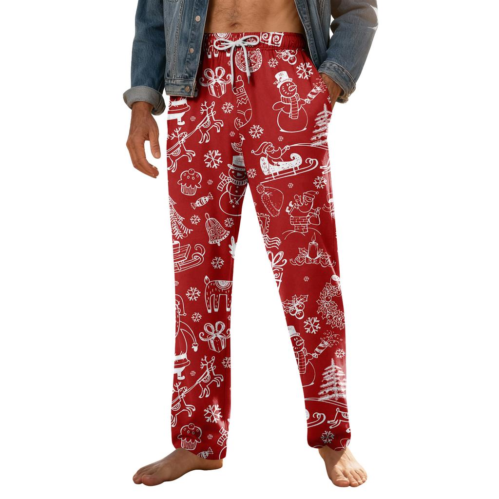 Men's Home Soft Pajama Pants Drawstring With Pockets Casual Sports Pants