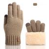Wool Knit Touchscreen Gloves Men Winter Fleece Lined Thick Outdoor Cold Proof Warm Gloves