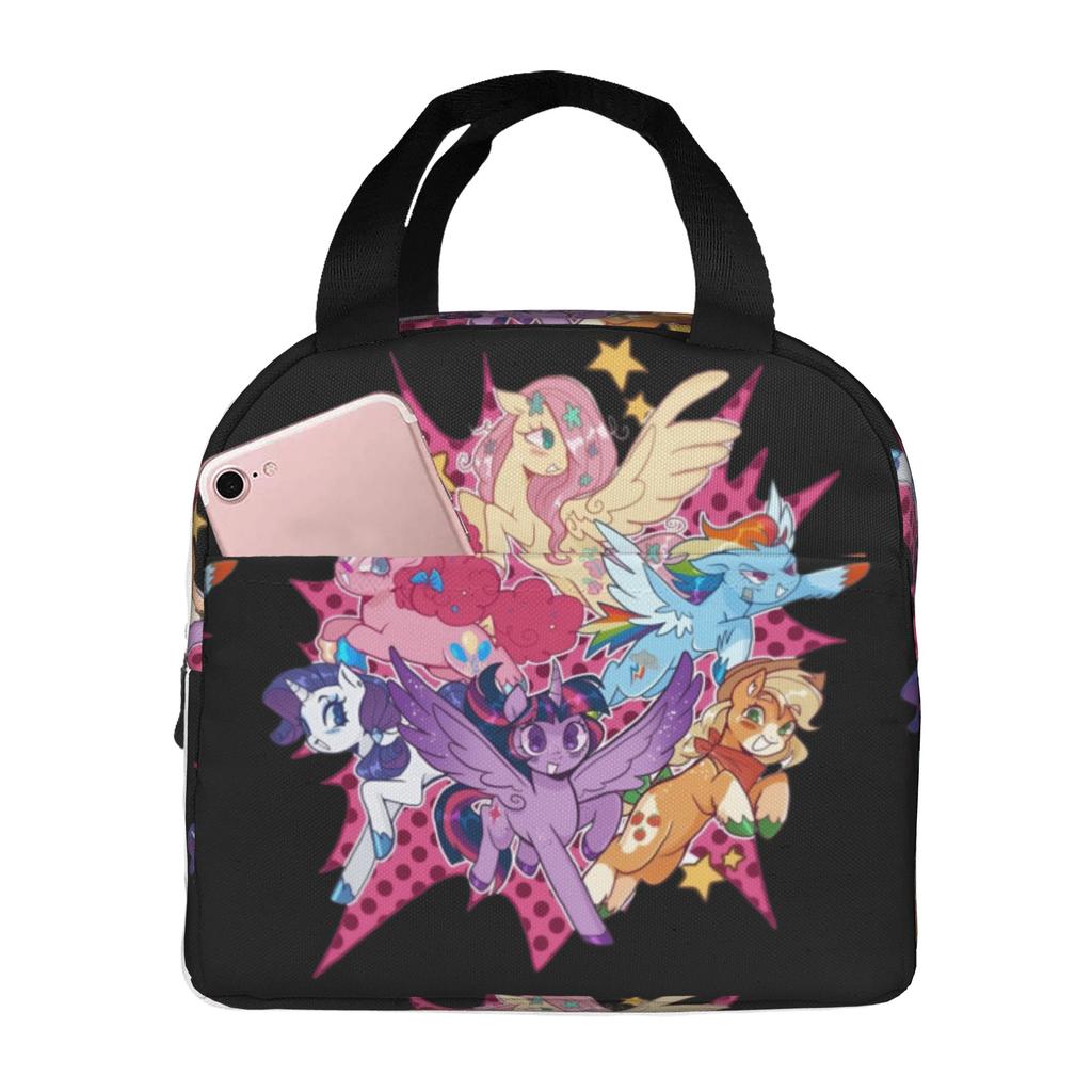 Custom Littles Ponyed Insulated Lunch Bag for Work School Twilight Sparkle Leakproof Thermal Cooler Lunch Box Men Women