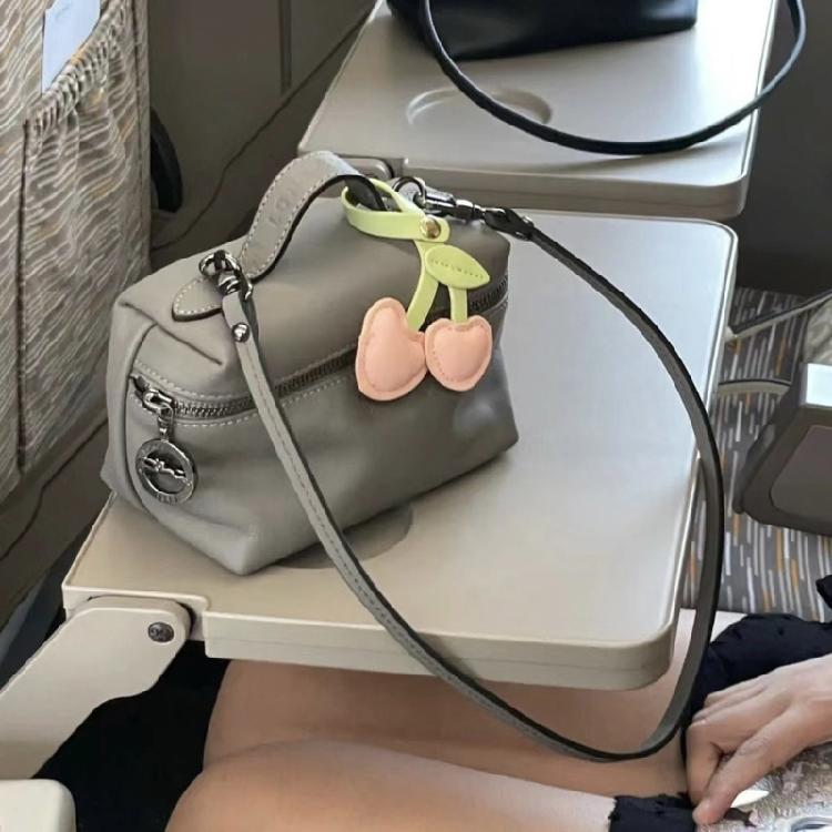 Cherry Bag Pendant Keyring for Ladies PU Leather Fruit Shape Key Ring Jewelry Stylish Decoration for Phones and Wallets