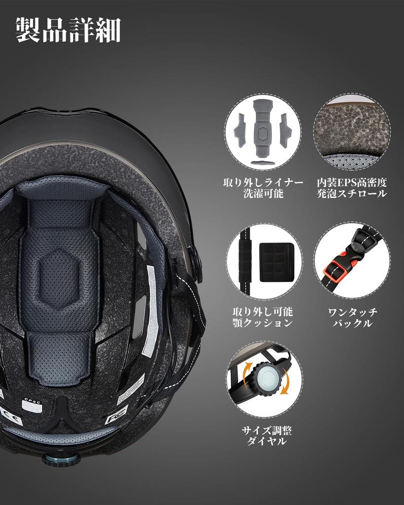 ILM Bicycle Helmet for Adults with LED Night and Adjustable Unisex Sizes Light, Light, Visor, CE/PSE/CPSC/ASTM/EN1078 Certified, Lightweight,