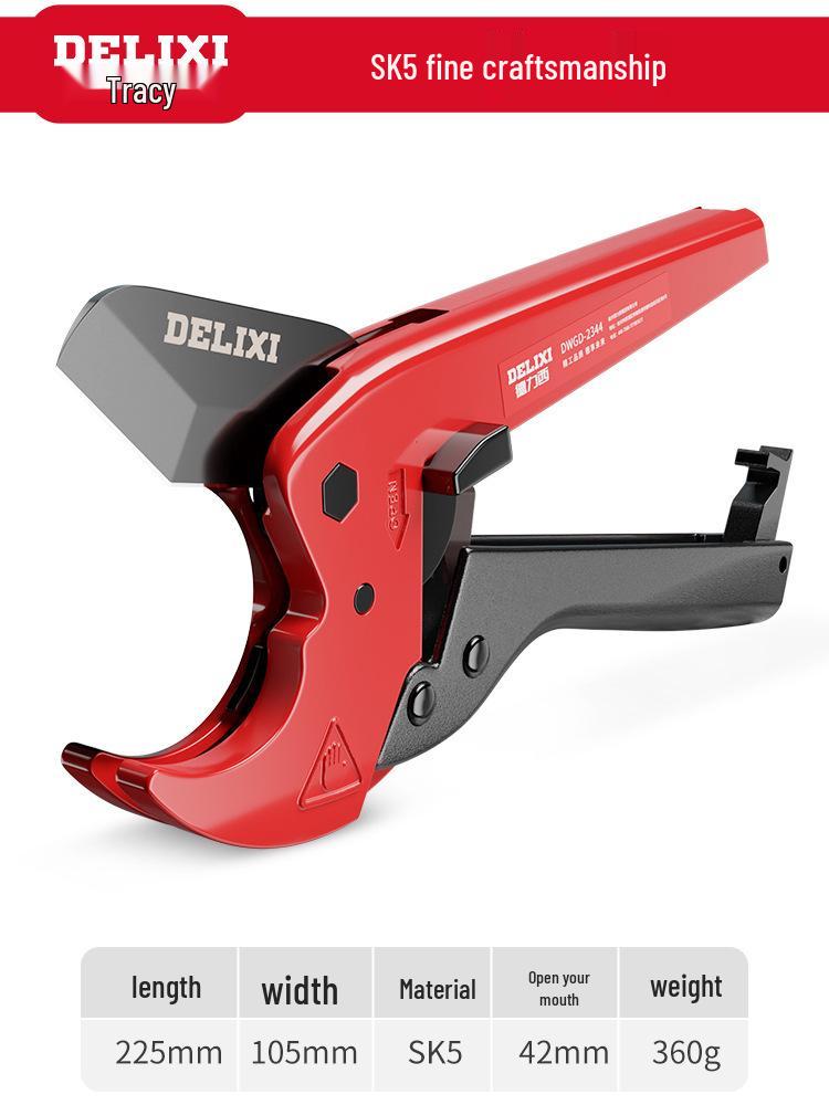 Delixi PPR/PVC Alloy Pipe Cutter: Professional, Labor-Saving, Quick-Cut with Sharp Blade
