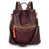 Schoolbag splicing pattern imitation leather texture women's shoulder bag 1011 new multi-functional anti-theft casual backpack women's bag backpack