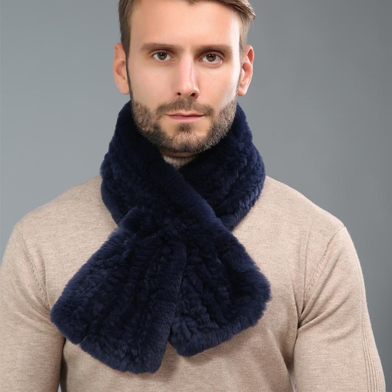 Winter Unisex Real Rex Rabbit Fur Scarf & Muffler Eco-Friendly Breathable Multifunction Neck Warmer for Women & Men