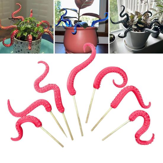 7 Pcs Planter Insert Octopus Tentacles Resin Octopus Tentacles Flower Pot Decoration Waterproof Tentacles Stakes for Potted Plants Bonsai Decorations