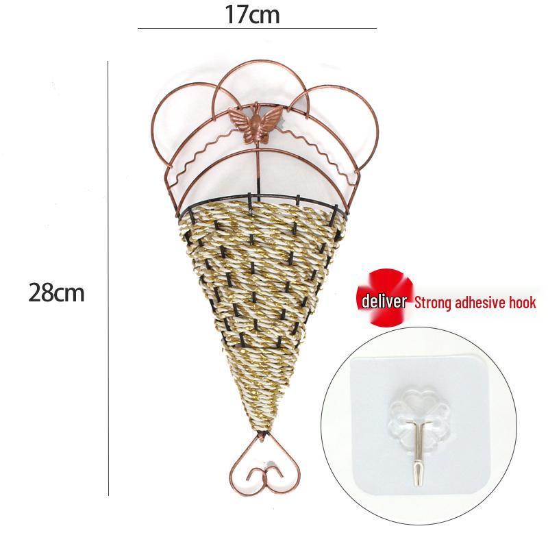 

Настенная подвесная корзина для цветов и подставка для горшков из кованого железа в деревенском стиле для зеленых растений