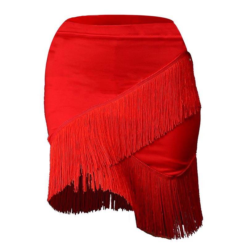Adult Tassel Irregular Mini Skirt for Latin Dance Performance