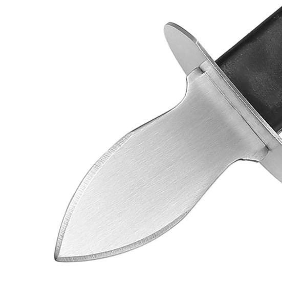 Essential Kitchen Seafood Utensil Oyster Shucker Cutter with Clamp, Stainless Steel Blade And Ergonomic Durable Shucking Kit Wood Base Design,