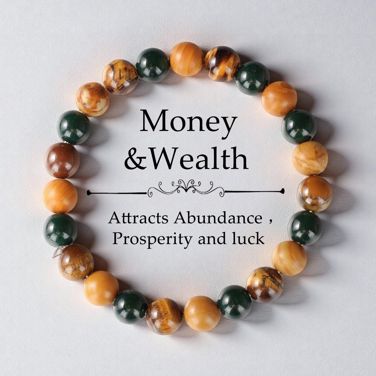 

New Personalized Bead String, Retro Crystal Bracelet, Yellow Tiger S Eye Stone Bracelet.
