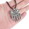 Kinitial Amulet Viking God Symbol Pendant Warding Veles Bear Paw with Lucky Knot Charm Necklace Geometric Jewelry