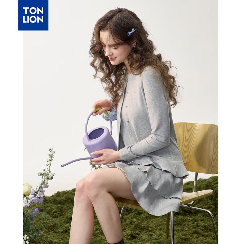 

Женское платье TonLion 2026 Весна, имитация двойки, с длинным рукавом S