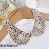 Fashion Wild Retro Beaded Sequins Rhinestones Pearl Lace Collar False Necklace DIY Clothes Shirt Sweater Decoration