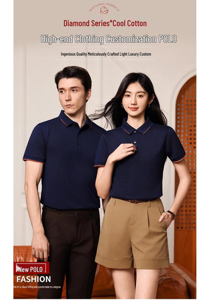 Custom Plus Size Cotton Polo Shirt with Logo Printing - Short Sleeve Lapel Design for Workwear
