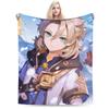 Genshin Impact Venti Blankets Velvet Summer Air Conditioning Barbatos Anime Multi-function Warm Throw Blanket for Bed Car Quilt