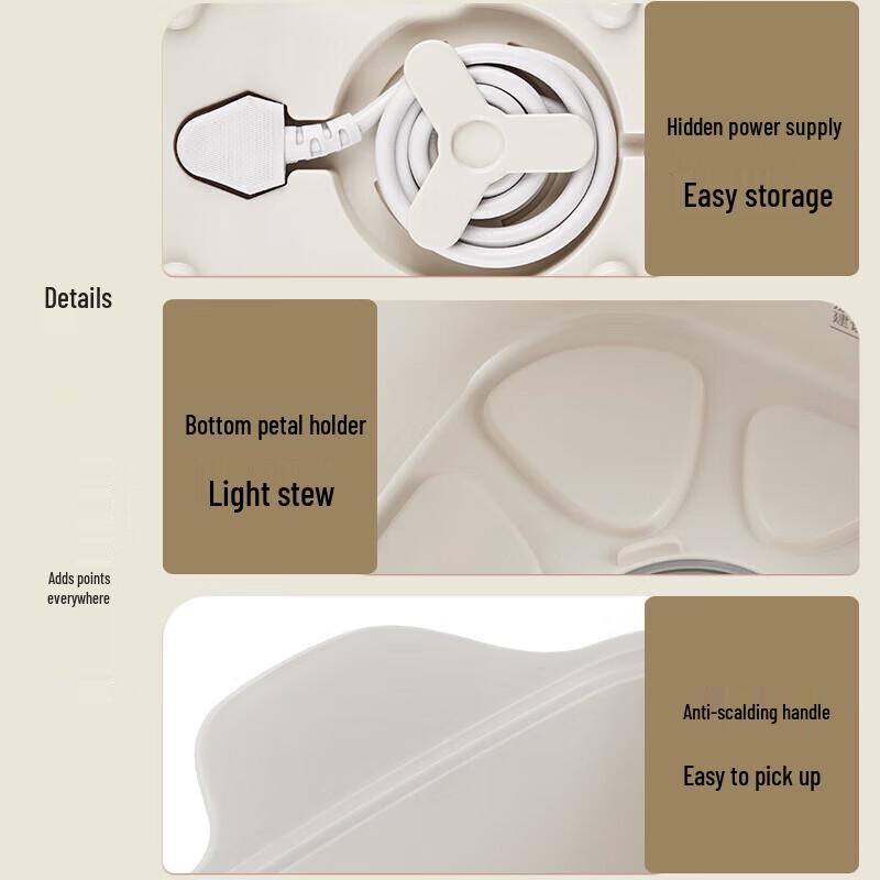 Supor 2.5L Electric Stew Pot with 5 Ceramic Inserts CN plug (adapter included)
