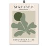 Matisse Green Leaf Coral Geometri Flower Market Plakater og utskrifter Veggkunst Lerretsmaling til stuen Dekorative bilder