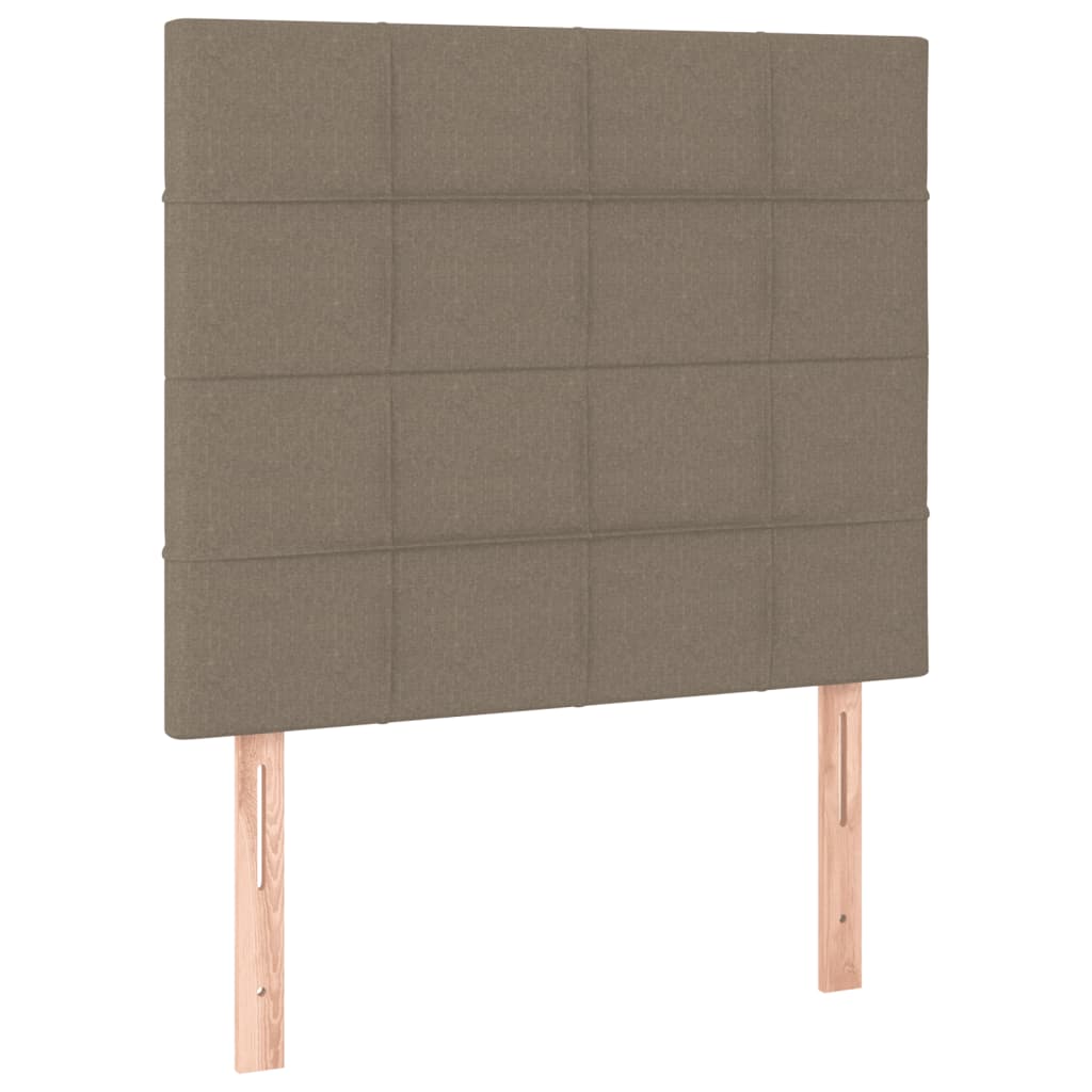 Vidaxl Łóżko Kontynentalne Z Materacem, Taupe, 90X200 Cm, Tkanina