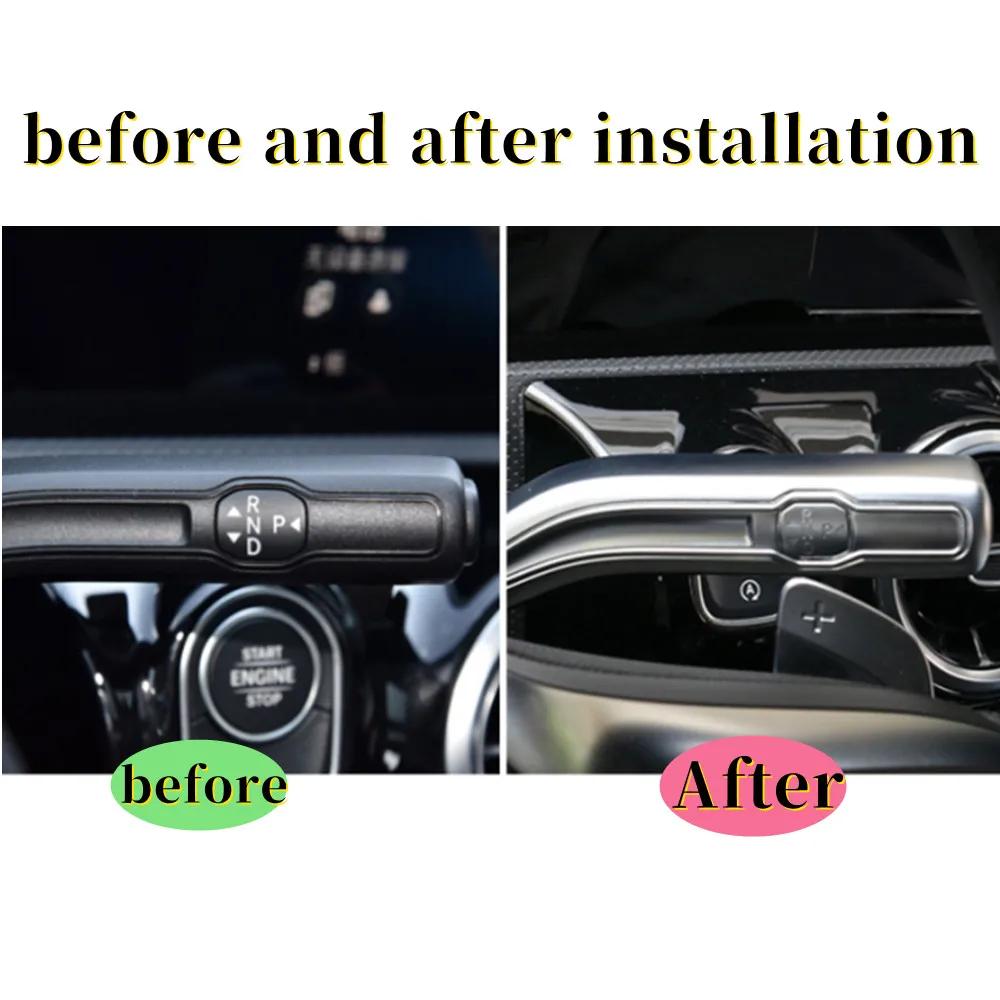 Per Mercedes Benz AMG Classe A B CLA GLE GLS GLB GLA A35 W177 W247 C118 W167 V167 X167 Leva del cambio dell'auto Copertura del braccio del tergicristallo Cornice di finitura