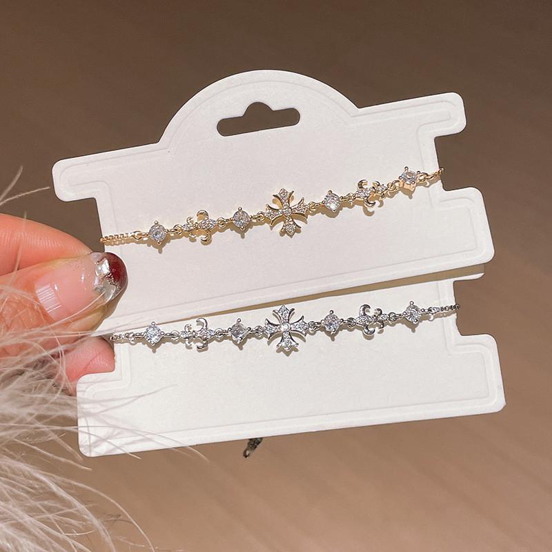 Iris Blume Zirkon Kreuz Verstellbares Armband Für Frauen Modeschmuck Geschenk Für Sie