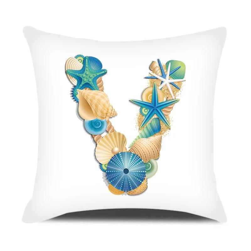 Față de pernă cu scrisori în stil oceanic, birou, sufragerie, ornamente pentru mașini, față de pernă