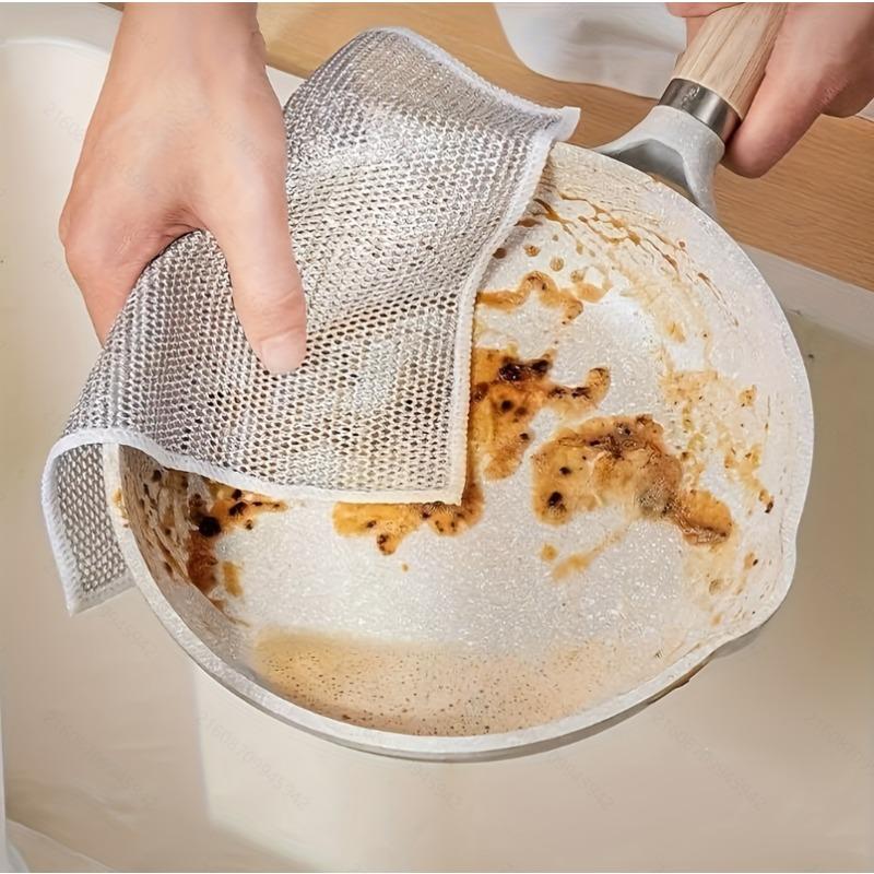 6pcs Household Magic Cleaning Cloth, Home Cleaning Rags, Thicken Kitchen Dish Pot Washdishing Cloths Non-Stick Towel Clean Tools