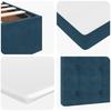 Ottoman Bed with Mattresses Dark Blue 160x200 cm Velvet