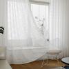White Sheer Voile Window Curtain with Ring Top for Kitchen, Bedroom and Living Room (2 Panel,55''
