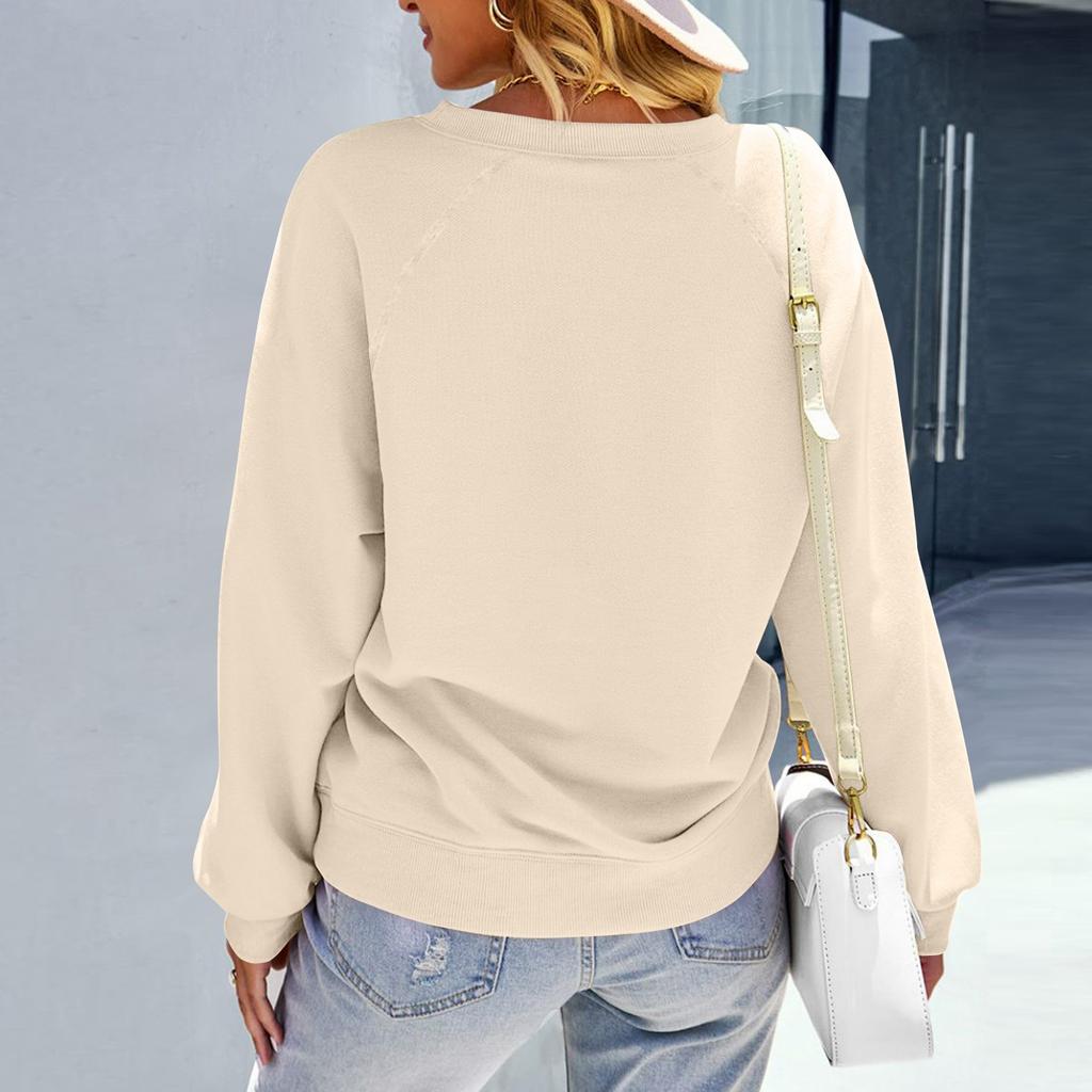 Women Winter Tops Women's Long Sleeve Sweatshirt Casual Crewneck Loose Fit Pollover Fleece Tops