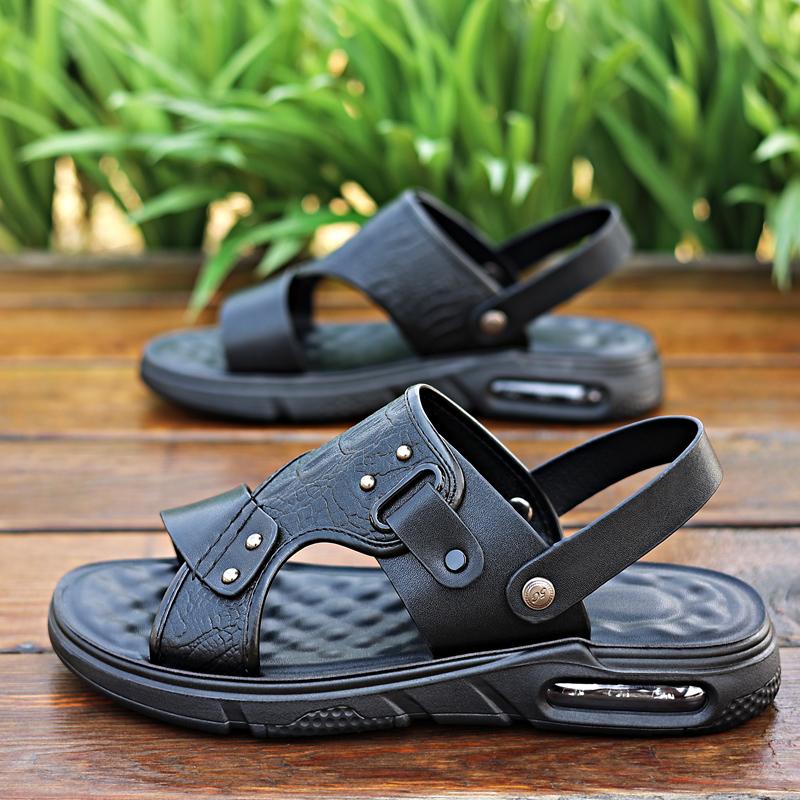 Fashion Sandals Men's Summer Peep-toe Youth Beach Shoes Dual-use Beach Slippers Non-slip Men Sandals Mens Shoes