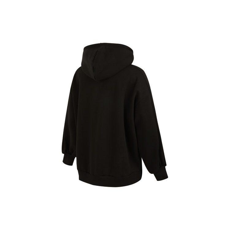 PUMA TEAM Letter Logo Print Fleece Lined Hooded Sweatshirt Women's Black 536184-01