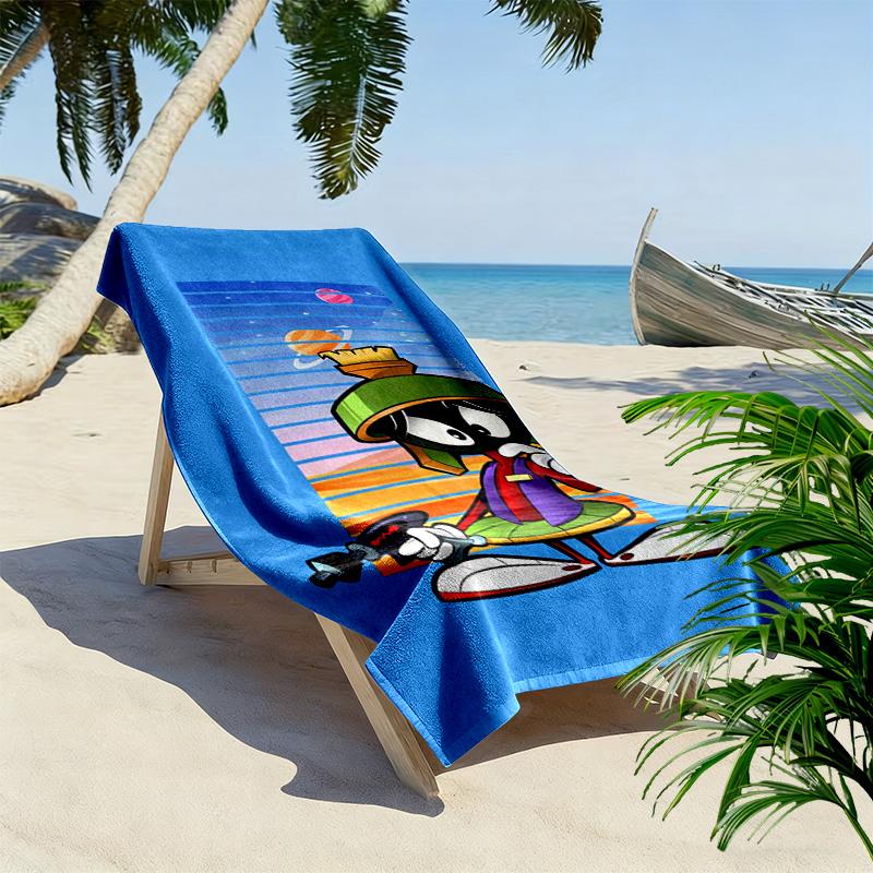 Martian Mayhem: Green Invasion beach towel beach Beach towel for vacation photos Absorbent bath towel quick-drying swim towel swim Fashion