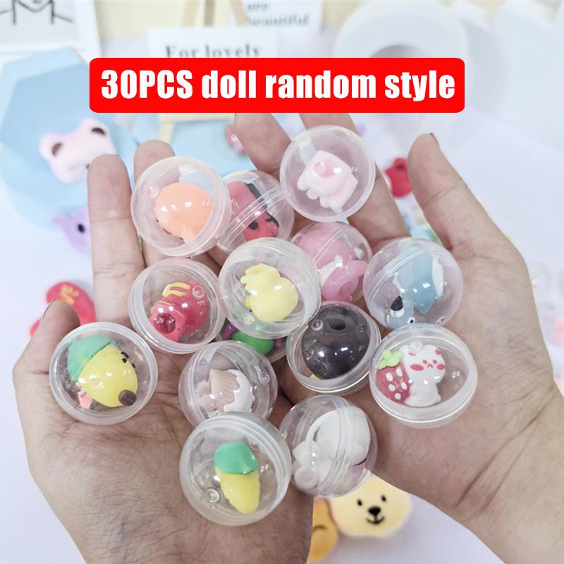 10-30pcs Animal Plush Dolls Rabbit Bear Stuffed Toys Mini Girl Plush Claw Machine Doll Accessories 32mm Twisted Egg Toys Gift