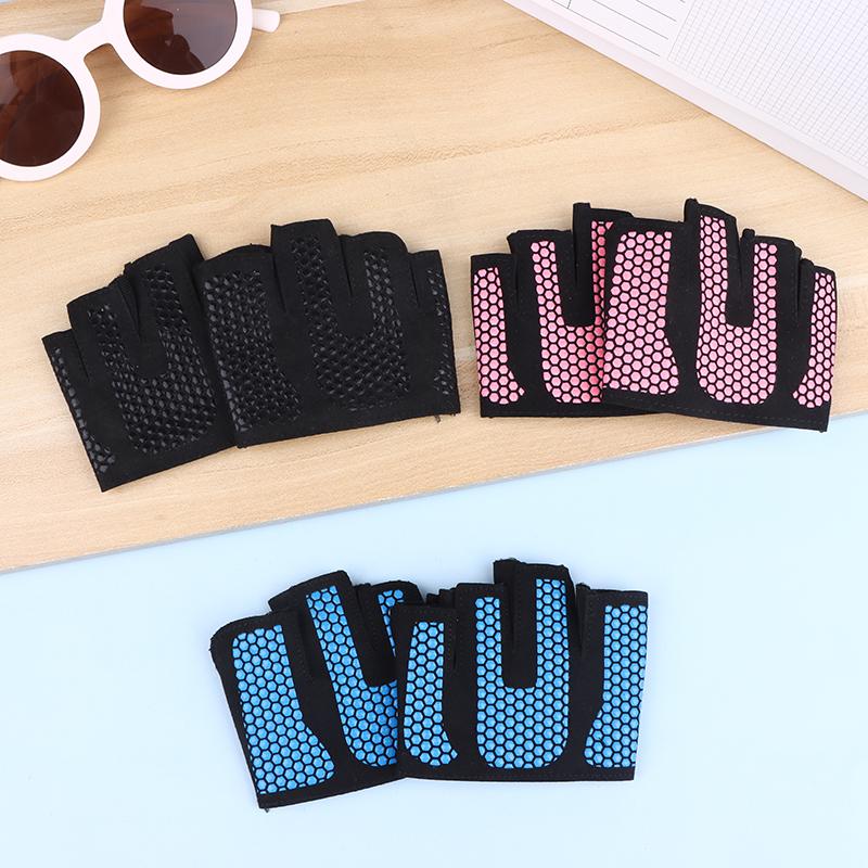 Gym Fitness Four-Finger Half Finger Gloves Silicone Workout Glove Pull Up Power Weight Lifting Grips Hand Plam Protector