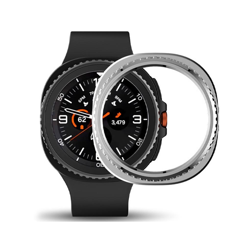 Bague de lunette+Coque pour Samsung Galaxy Watch 8 classic 46mm Protecteur Coque Pare-chocs Rigide en PC Coque Galaxy Watch8 classic protectrice