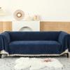 Four Seasons Waterproof Solid Color Cut Velvet Sofa Cover Towel Simple Non-Slip Urine-Proof Anti-Dirty Sofa Towel Covers