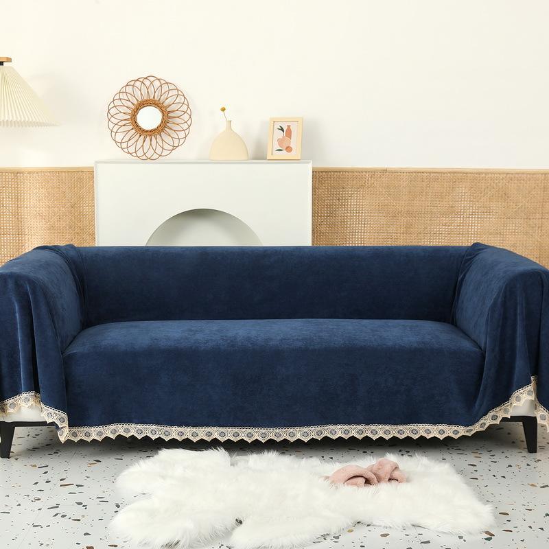Four Seasons Waterproof Solid Color Cut Velvet Sofa Cover Towel Simple Non-Slip Urine-Proof Anti-Dirty Sofa Towel Covers