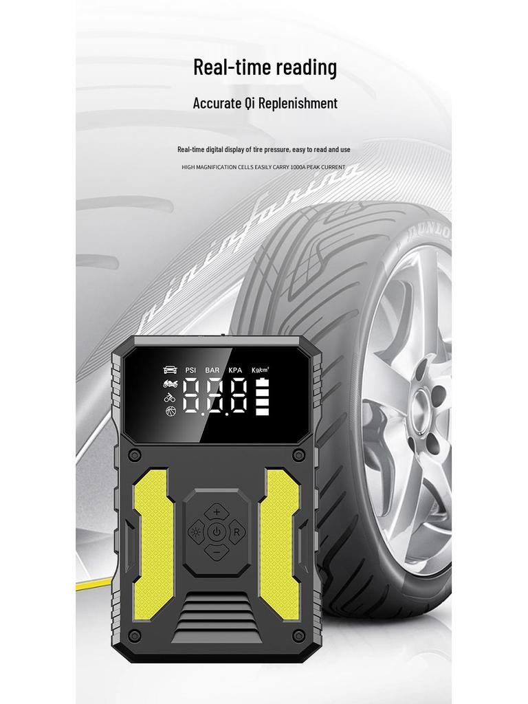 Portable Mini Air Pump & Car Emergency Jump Starter Power Bank