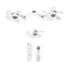 Ventilatore da Soffitto con Luce 3/4/5 Pale e Telecomando, 2-in-1 LED Silenzioso tipo Drone per Ventilazione Soggiorno, Pale Pieghevoli, 3 Velocità Dimmerabile, Attacco E27 per