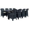 Day and Night - Day and Night Garden Dining Set 9 Pieces Anthracite Rattan Look Plastic