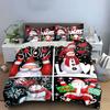 Christmas Santa & Snowman Set Bedding Duvet Cover Set Duvet Cover Pillowcases  (1*Duvet Cover 2*Pillowcases, Without Duvet Insert)