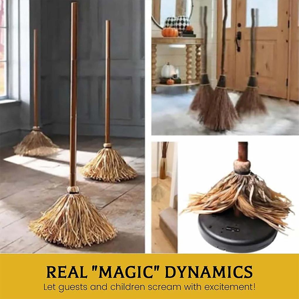 Mobile Sends Terrifying Witch Brooms Floating Broom Dancing Brooms, Halloween Fun Nights Decorations and Outdoor