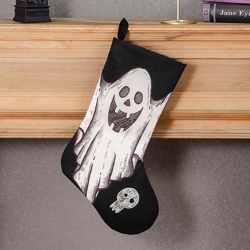 Hosiery Halloween Skull Ghost Print Gift Bag Pendant Scary Scene Ornament