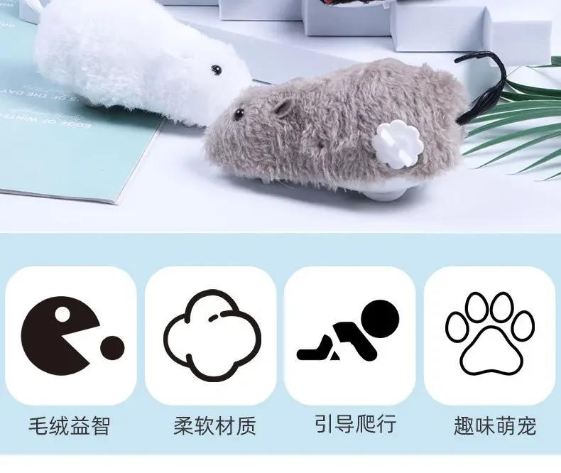 1pc Fun and Interactive Plush Wind-Up Mouse Toy for Cats Dogs and Kids Mechanical Moving Animal Toy for Playtime and Pranks