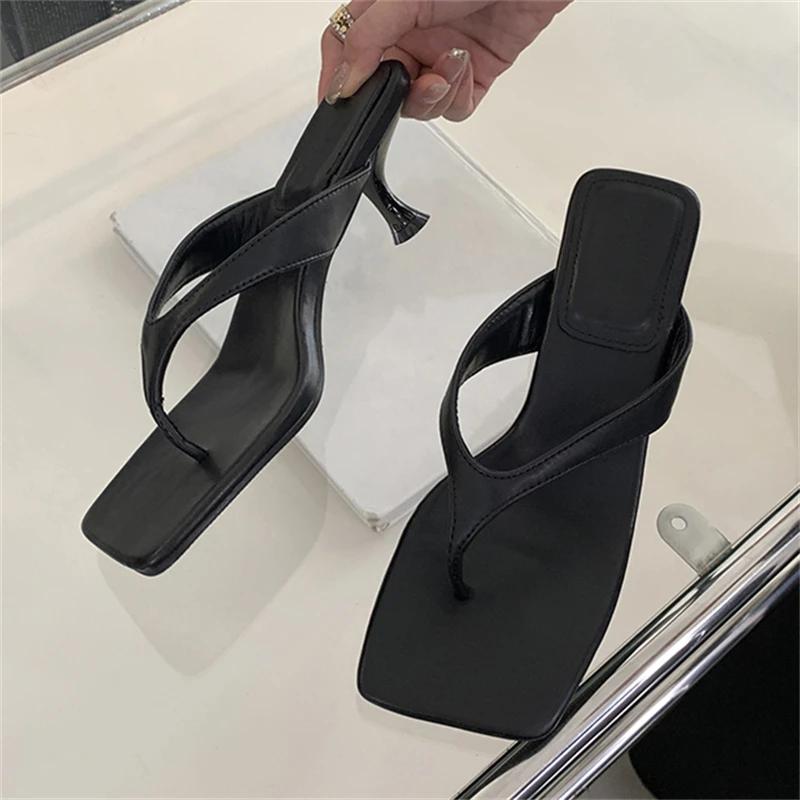Summer Fashion Open Toe Clip-On Slippers Slides Ladies Low Heels Beach Sandals Ladies Flip-Flops Mules Shoes