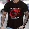 2024 New Trendy Summer Fashion Men T-shirt Funny Car Mechanic Eat Sleep Fix Cars Repeat Print Tops Tshirts Camisas Streetwear