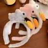Yousheng Hasen-Stirnband Weicher Plüsch Breiter Rand Verdickter Kern Bequeme Passform Haarreif 3D Hase Karotte Make-up Gesichtswasch