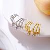 HECHENG,New Arrival Three Circle Ear Studs Zircon Hanging Earrings for Women Ear Piercing Luxury CZ Hot Zircon