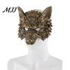 Medieval Wolf Mask 3D Head Mask, High Elastic Lightweight Comfortable Werewolf Silver Costume with Adjustable Strap for Halloween Cosplay Party